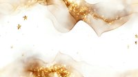 Elegant gold and cream watercolor abstract with flowing waves and scattered stars, perfect for luxury branding backgrounds.