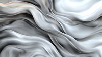 Flowing silver and white silk fabric with elegant waves and folds creating smooth curved lines and luxurious texture for fashion and abstract background designs.
