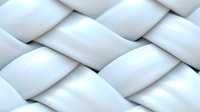 Interwoven white curved panels creating modern architectural surface pattern with soft shadows and depth. Seamless geometric background for luxury design projects.