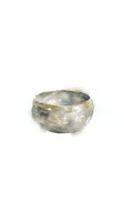 Antique silver bowl with patina and decorative band detail, isolated on white background for design, jewelry, and product use.