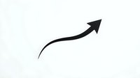 Upward trending arrow symbol isolated on white background, representing growth, success, and positive business momentum for financial and corporate design projects.