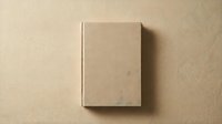 Closed hardcover book with beige linen fabric cover on neutral background, suitable for publishing, education, and design mockups.