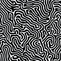 Abstract black and white wavy lines creating organic flowing pattern. Seamless repeating design for fabric, wallpaper and surface pattern backgrounds.