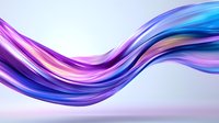 Flowing abstract wave in vibrant purple and blue colors creates dynamic motion effect against light background, suitable for modern business presentations and designs.
