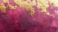 Luxurious burgundy and gold abstract background with metallic gold leaf texture on dark wine red surface. Rich decorative art pattern with elegant golden accents.