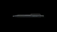 Sleek black retractable ballpoint pen isolated on transparent background, ready for stationery clipart, t-shirt design, print on demand, and sublimation projects.