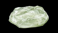 Translucent pale green mineral stone or glass fragment isolated on transparent background, ready for design use in clipart, print-on-demand products, stickers, and sublimation projects.