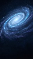 Spiral galaxy with glowing blue and white core surrounded by stellar dust and stars in deep space, suitable for astronomy, science, and cosmic backgrounds.