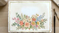 Watercolor floral arrangement with roses, peonies, and wildflowers in soft pastels on cream background. Suitable for greeting cards, invitations, and botanical artwork projects.