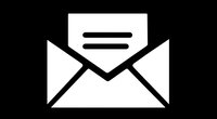 Open envelope with document letter emerging from mail icon on black background for business communication and correspondence concepts.