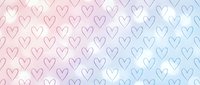 Seamless heart pattern with gradient pastel colors from pink to blue, perfect for romantic designs, wedding invitations, and Valentine's Day backgrounds.