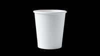 Blank white disposable paper cup isolated on transparent background, ready for branding, mockups, packaging design, print-on-demand products, and commercial use applications.