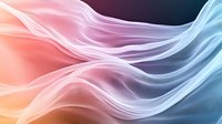 Ethereal flowing waves in coral pink and ice blue create dreamy abstract background with smooth gradient transitions and gentle curved lines.