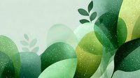 Abstract green botanical composition with overlapping translucent leaf shapes and subtle texture creating a fresh, organic atmosphere.