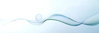 Flowing abstract light blue waves create gentle curved lines against white background, minimalist design element for modern business layouts and presentations.