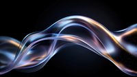 Abstract flowing metallic waves with iridescent rainbow colors on dark background. Modern digital art for technology, innovation and futuristic design projects.