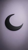 Black crescent moon shape on purple gradient background for spiritual and celestial themed designs.