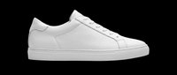 White leather low-top sneaker isolated on transparent background, ready for t-shirt design, clipart, stickers, sublimation, and print-on-demand products.