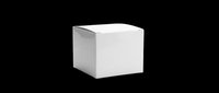 Blank white cube box isolated on transparent background, ready for packaging design, branding mockups, product presentations, t-shirt prints, and print-on-demand applications.