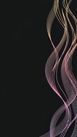 Elegant flowing lines in golden pink gradient creating dynamic wave patterns on black background for modern design projects and digital artwork.