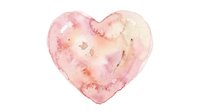 Watercolor heart shape in soft pink and peachy tones, isolated on white background. Suitable for Valentine's Day designs, wedding invitations, greeting cards, and romantic digital projects.