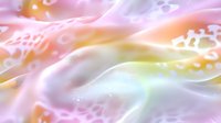 Dreamy abstract background with flowing pastel colors in pink, peach and yellow tones featuring organic swirling patterns and light bokeh effects. Soft ethereal design.