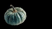 Textured green and blue striped decorative gourd isolated on transparent background, ready for t-shirt designs, clipart, stickers, sublimation, and print-on-demand projects.