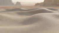 Desert sand dunes with rippled texture under soft light creating natural patterns and curves in arid landscape for travel and nature concepts.