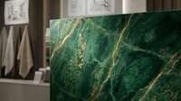 Luxurious green marble surface with golden veins and natural stone texture, suitable for interior design, architecture, backgrounds, and premium product photography.