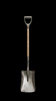 Garden spade with wooden handle isolated on transparent background, ready for design use on t-shirts, clipart, stickers, print-on-demand products and sublimation projects.
