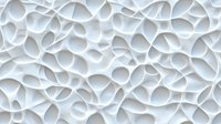 Abstract white organic pattern with curved leaf-like shapes creating depth and shadow on textured surface. Seamless modern architectural background for interior design.