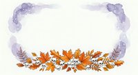 Watercolor autumn leaves and purple smoke frame on white isolated background, ready for design projects, invitations, and seasonal graphics.