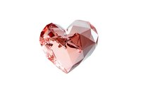 Geometric rose gold crystal heart on white background, perfect for Valentine's Day designs, wedding invitations, or romantic greeting cards.