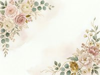 Vintage floral corners with roses, peonies, and eucalyptus leaves on soft cream background. Suitable for wedding invitations, greeting cards, and stationery designs.