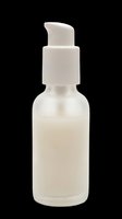 Cosmetic serum or lotion bottle with pump dispenser isolated on transparent background, ready for skincare product design, packaging mockups, beauty branding, print-on-demand, and e-commerce use.