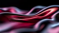 Smooth flowing waves in burgundy red and pink tones create dynamic abstract background with glossy metallic finish for modern digital design projects.