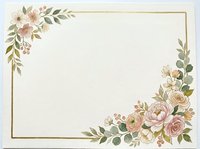 Elegant floral frame with watercolor roses and greenery on textured background for wedding invitations, greeting cards and romantic designs.