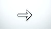 Minimalist gray arrow icon pointing right on white background for web design, navigation and user interface elements.