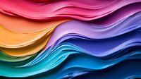 Colorful wavy layers creating abstract rainbow pattern with smooth curved lines and gradient transitions from warm to cool tones, suitable for modern design backgrounds.