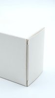 White cardboard box isolated on white background for packaging design and product presentation mockups.