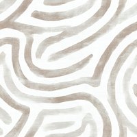 Organic wavy lines in neutral beige and white create flowing abstract pattern. Seamless repeat design for modern home decor, textiles, and wallpaper backgrounds.