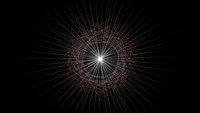 Radiant starburst with geometric lines emanating from bright center creating cosmic explosion effect on black background for digital art projects.