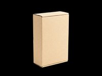 Cardboard shipping box isolated on transparent background, ready for packaging design, product mockups, e-commerce graphics, and print-on-demand applications.