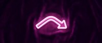 Pink neon arrow pointing downward on dark purple textured background, glowing sign for modern design, web graphics, and digital projects.