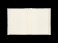 Open blank notebook with cream pages and beige cover, isolated on transparent background. Ready for clipart, print-on-demand, t-shirt design, stickers, and sublimation projects.