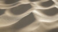Smooth golden sand dunes with flowing curves and soft shadows creating natural wave patterns in warm desert landscape for travel and nature concepts.