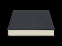 Dark hardcover book isolated on transparent background, ready for design use in stickers, print on demand, T-shirts, clipart, and sublimation projects.