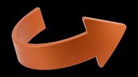 Orange curved refresh arrow isolated on transparent background, ready for T-shirt design, stickers, clipart, print on demand, and sublimation projects.