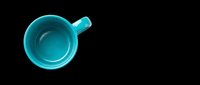 Turquoise ceramic mug isolated on transparent background, ready for t-shirt designs, clipart, stickers, print-on-demand products, and sublimation projects.