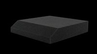 Black foam or rubber wedge cushion isolated on transparent background, ready for design use in print-on-demand products, sublimation, t-shirt designs, stickers, and clipart applications.
